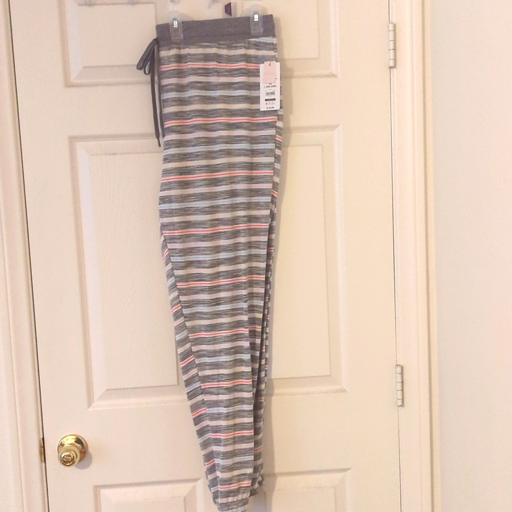 Gray Striped Sleep Joggers